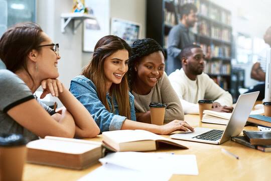 Students sharing ideas during a study session